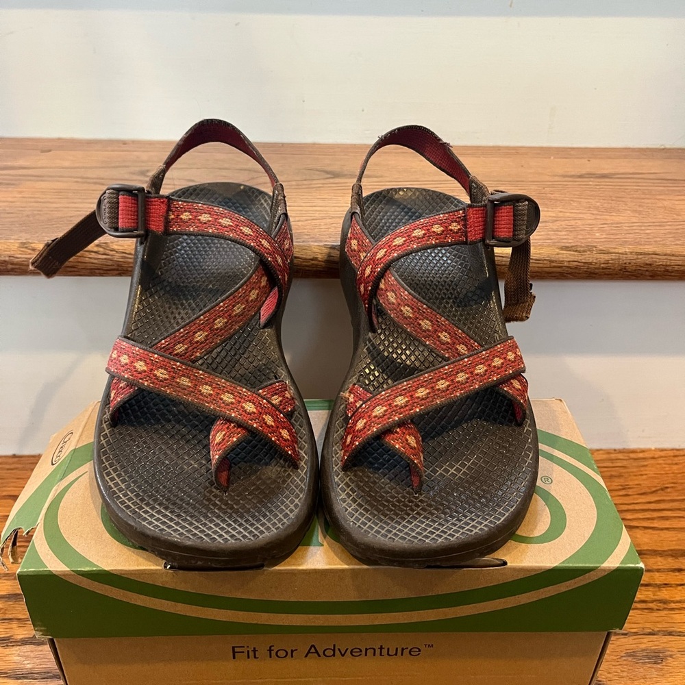 Chaco Red and Black Women's Sandals